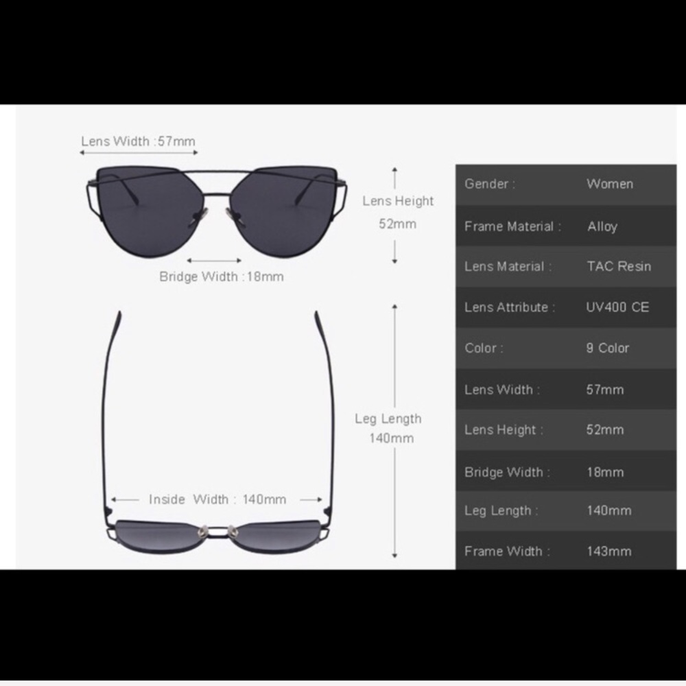 LAST ONE • Blue Mirrored Cat Eye Aviator Sunnies - Picture 6 of 6